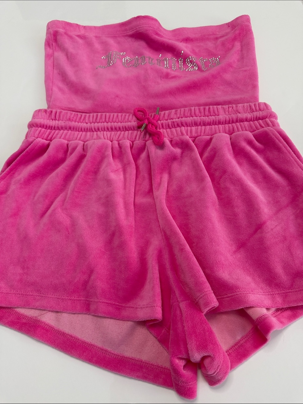Forever 21 Velour Tube Top & Shorts Set